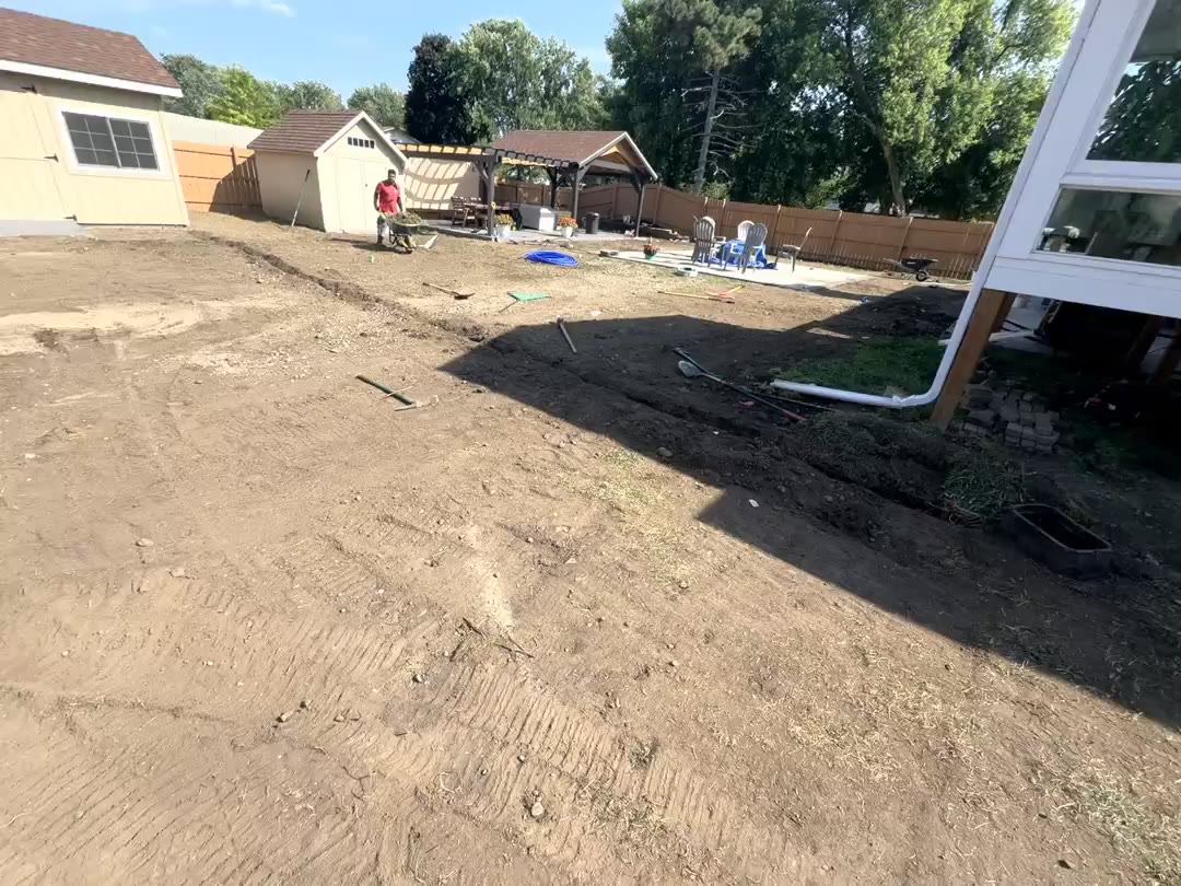 Backyard grading prep